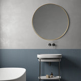 brushed steel frame mirror