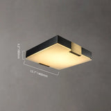 brass & glass flush mount ceiling lamp