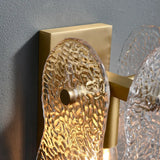 textured glass wall sconce