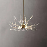 Modern Gold Clear Antler Chandelier – Art Deco Style