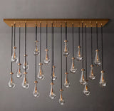 modern raindrop crystal rectangular chandelier