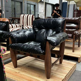 black leather arm chair