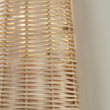Naida Sconce | Hand-Woven Rattan Coastal Wall Sconce with Aged Brass Pull
