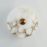 Nayra Round Alabaster Wall Sconce | Circular Wall Light with Diffused Output