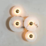 Nayra Round Alabaster Wall Sconce | Circular Wall Light with Diffused Output - View 4