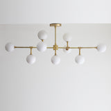 Nine-Light Brass Branch Chandelier