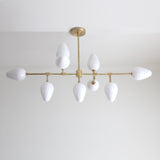 Nine-Light Brass Branch Chandelier