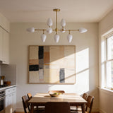 Nine-Light Brass Branch Chandelier