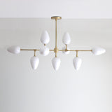 Nine-Light Brass Branch Chandelier
