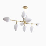 Nine-Light Brass Branch Chandelier