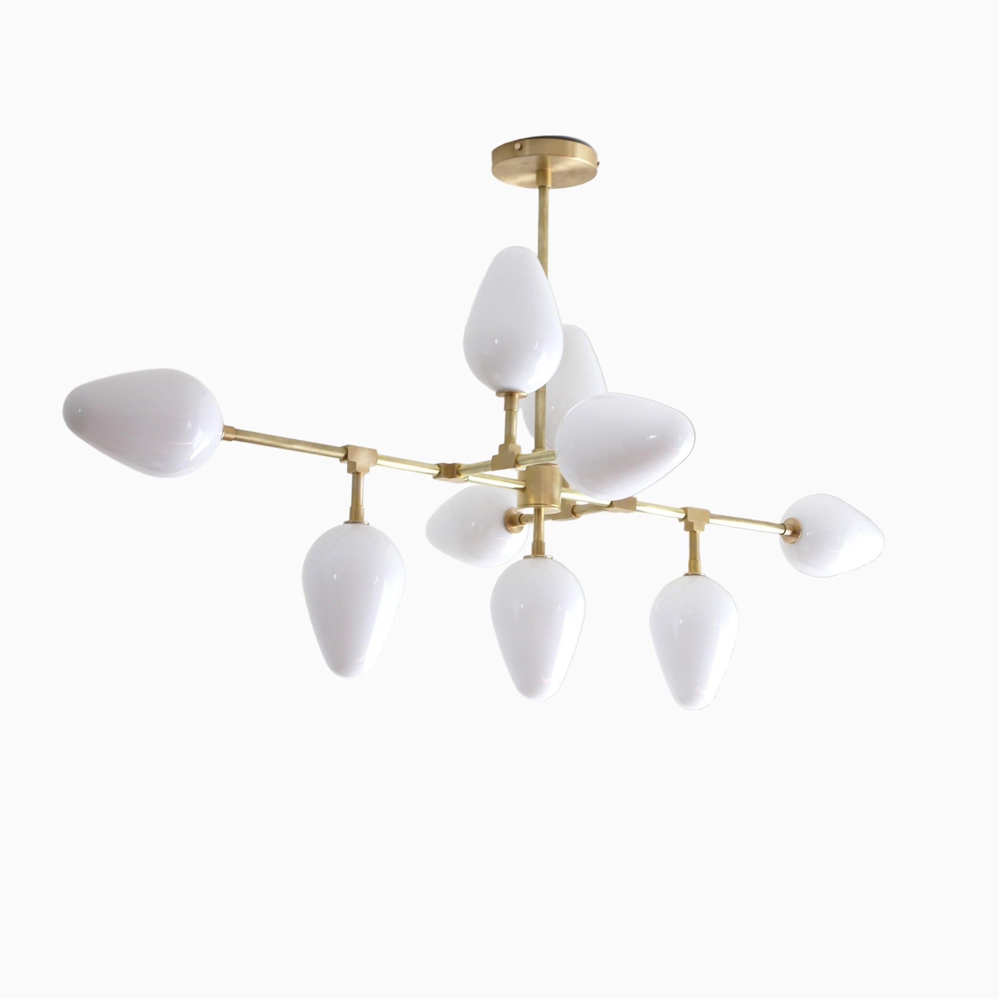 Nine-Light Brass Branch Chandelier