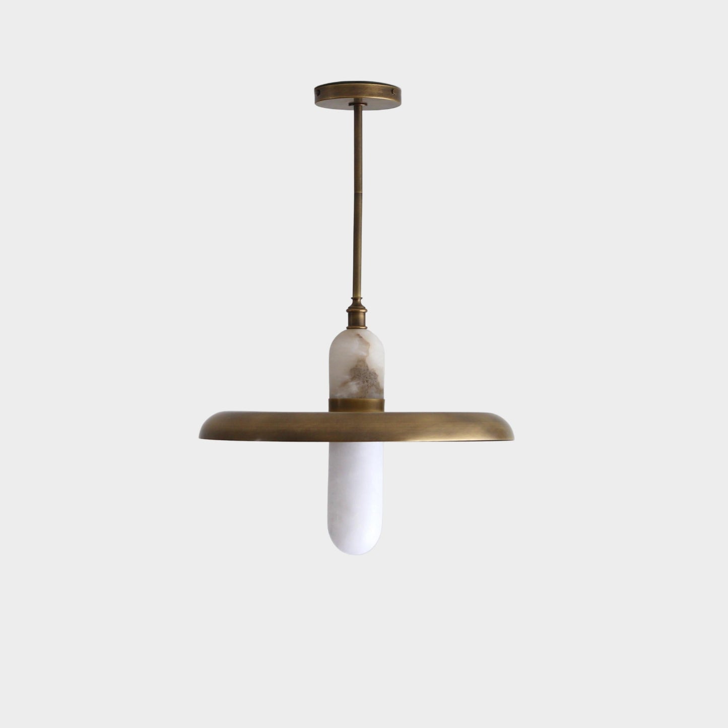 One-Light 18-Inch Brass Dome Pendant