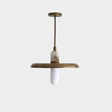 One-Light 18-Inch Brass Dome Pendant