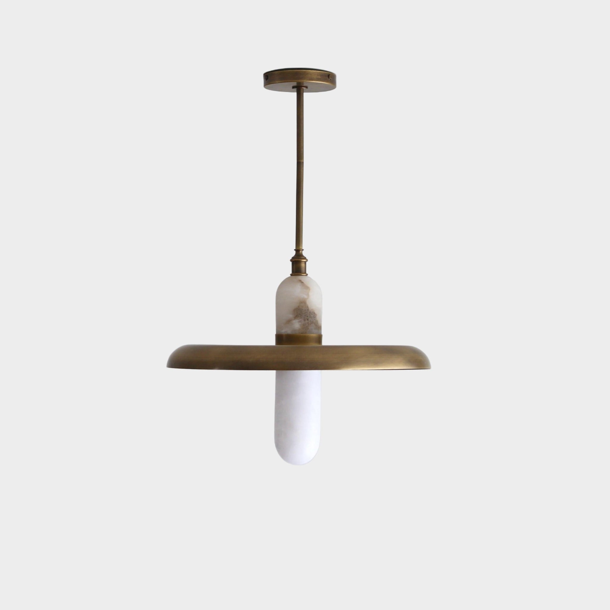One-Light 18-Inch Brass Dome Pendant