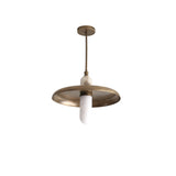 One-Light 18-Inch Brass Dome Pendant