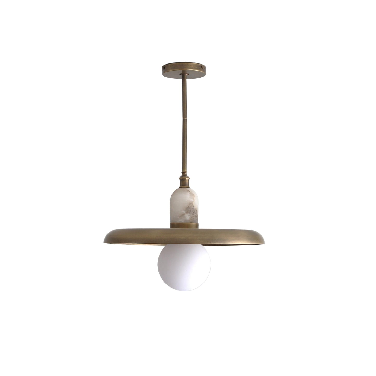 One-Light 18-Inch Brass Dome Pendant