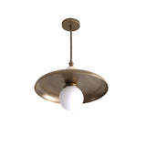One-Light 18-Inch Brass Dome Pendant
