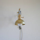 One-Light Accordion Scissor Wall Lamp with Brass Dome Shade