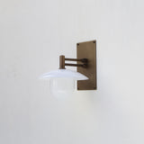 One-Light Adjustable-Arm Wall Sconce with Opal Cone Shade
