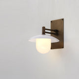 One-Light Adjustable-Arm Wall Sconce with Opal Cone Shade