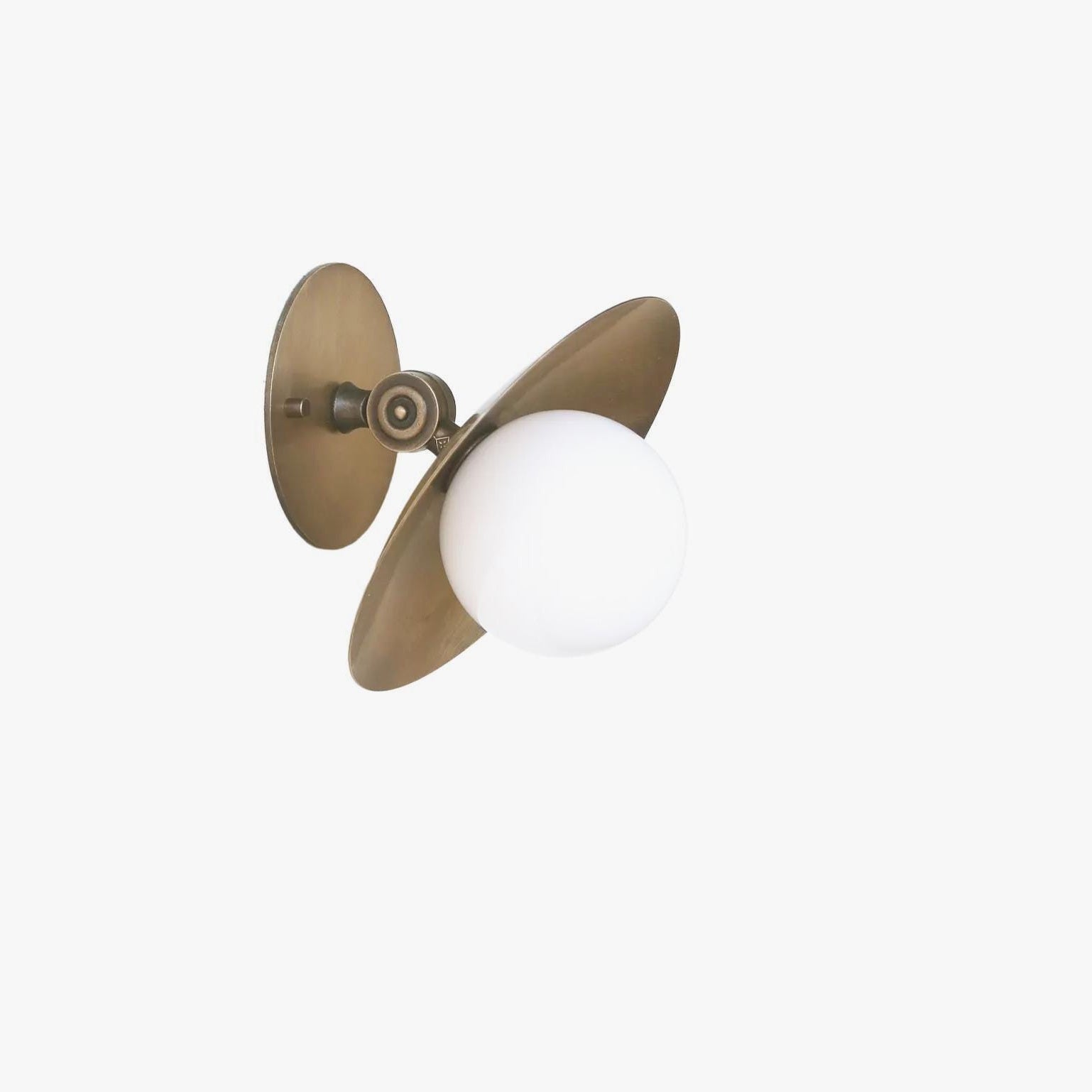 One-Light Adjustable Brass Saucer Flush Mount Ceiling Light