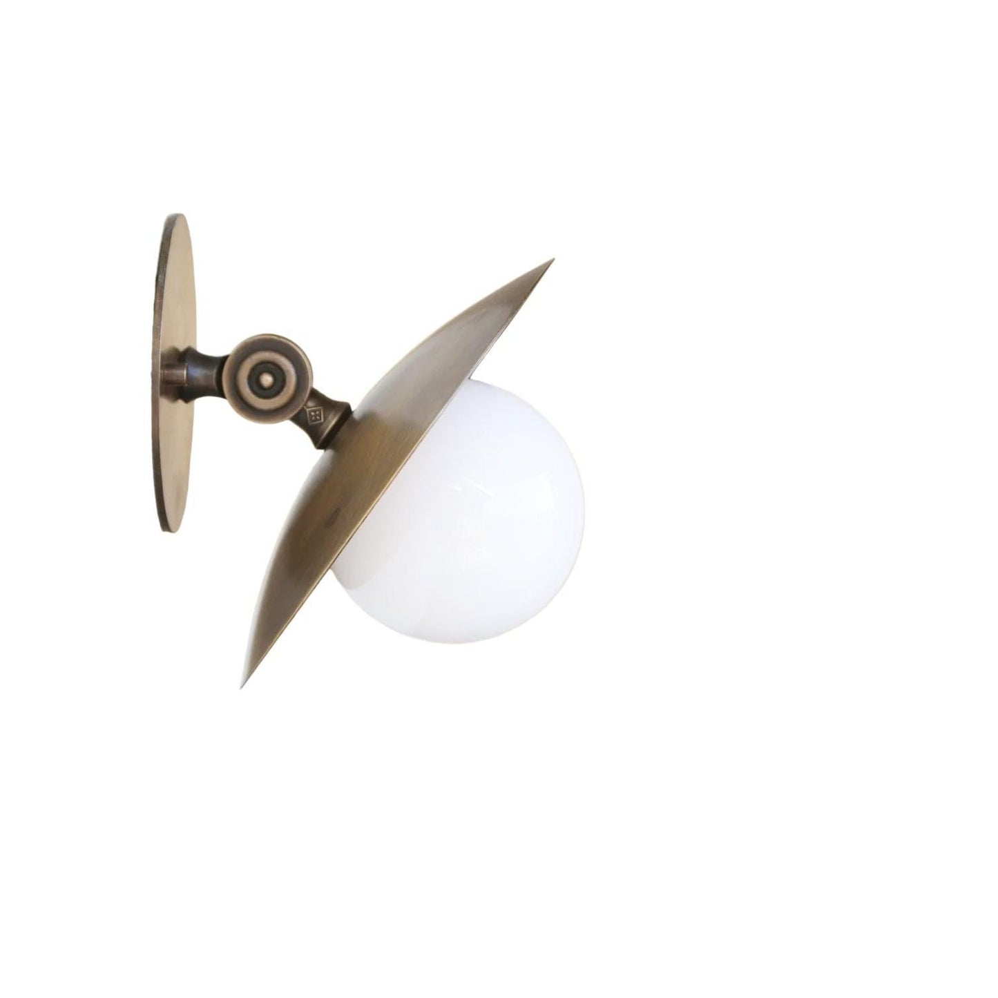 One-Light Adjustable Brass Saucer Flush Mount Ceiling Light