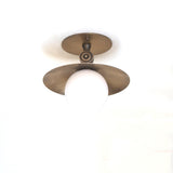 One-Light Adjustable Brass Saucer Flush Mount Ceiling Light