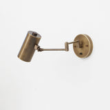 One-Light Adjustable Brass Sconce with Cylinder Shade