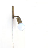 One-Light Adjustable Plug-In Wall Sconce with Exposed Bulb