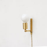 One-Light Adjustable Plug-In Wall Sconce with Exposed Bulb