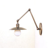 One-Light Adjustable Swing Arm Wall Sconce with Flat Disc Shade