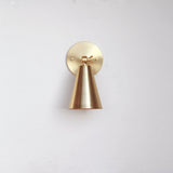 One-Light Adjustable Wall Sconce with Large Brass Cone