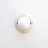 One-Light Alabaster Back Plate Sconce with Exposed Bulb
