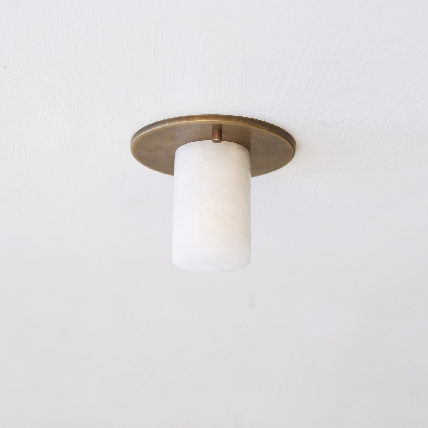 One-Light Alabaster Cylinder Sconce and Ceiling Light