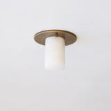 One-Light Alabaster Cylinder Sconce and Ceiling Light