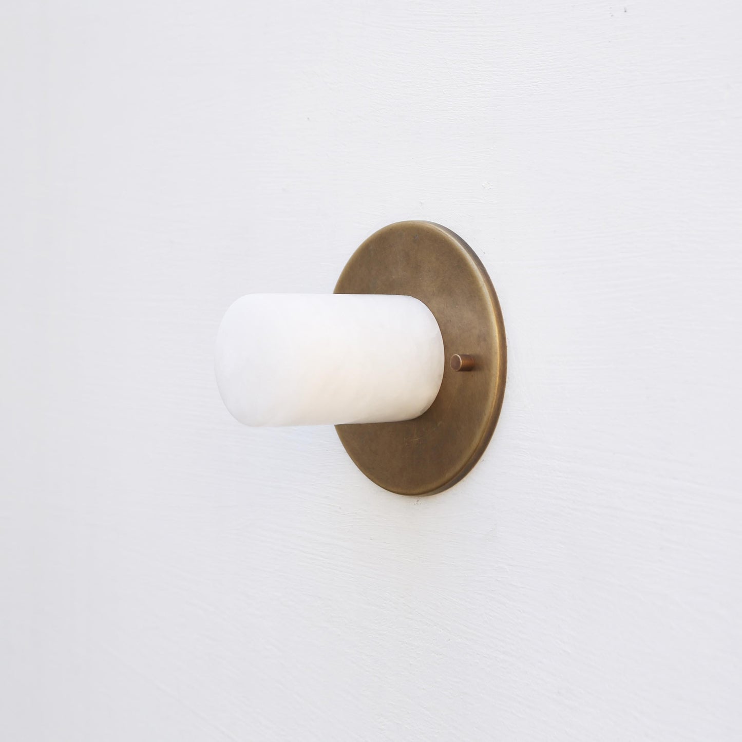 One-Light Alabaster Cylinder Sconce and Ceiling Light