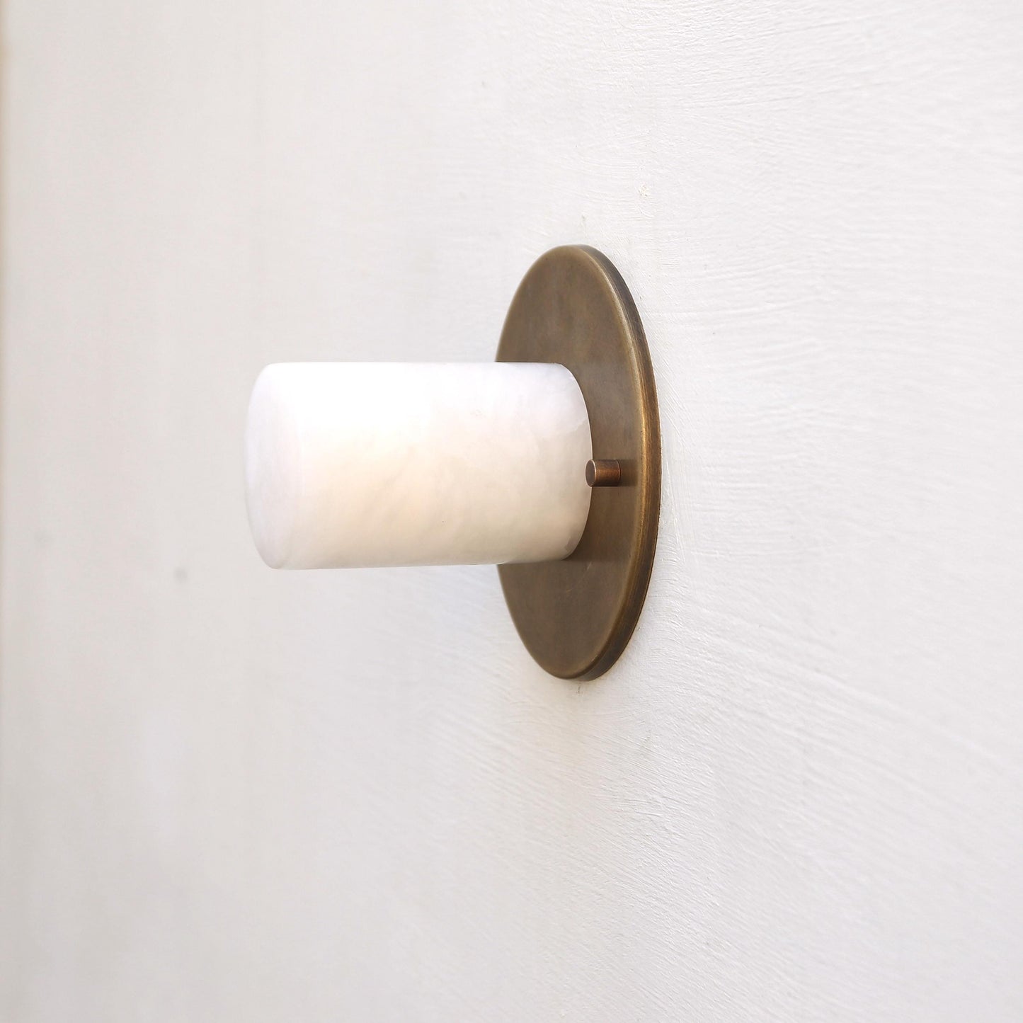 One-Light Alabaster Cylinder Sconce and Ceiling Light