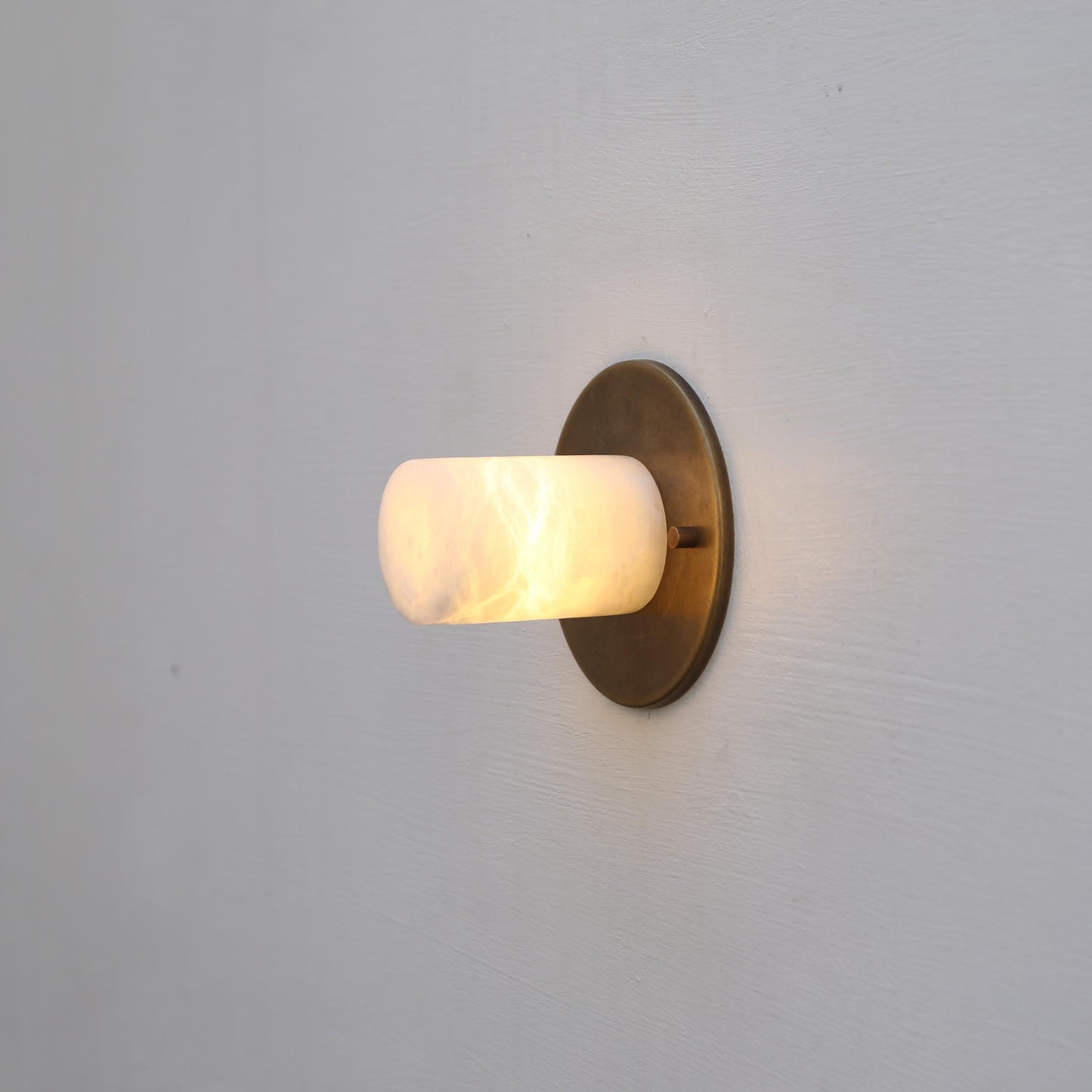 One-Light Alabaster Cylinder Sconce and Ceiling Light