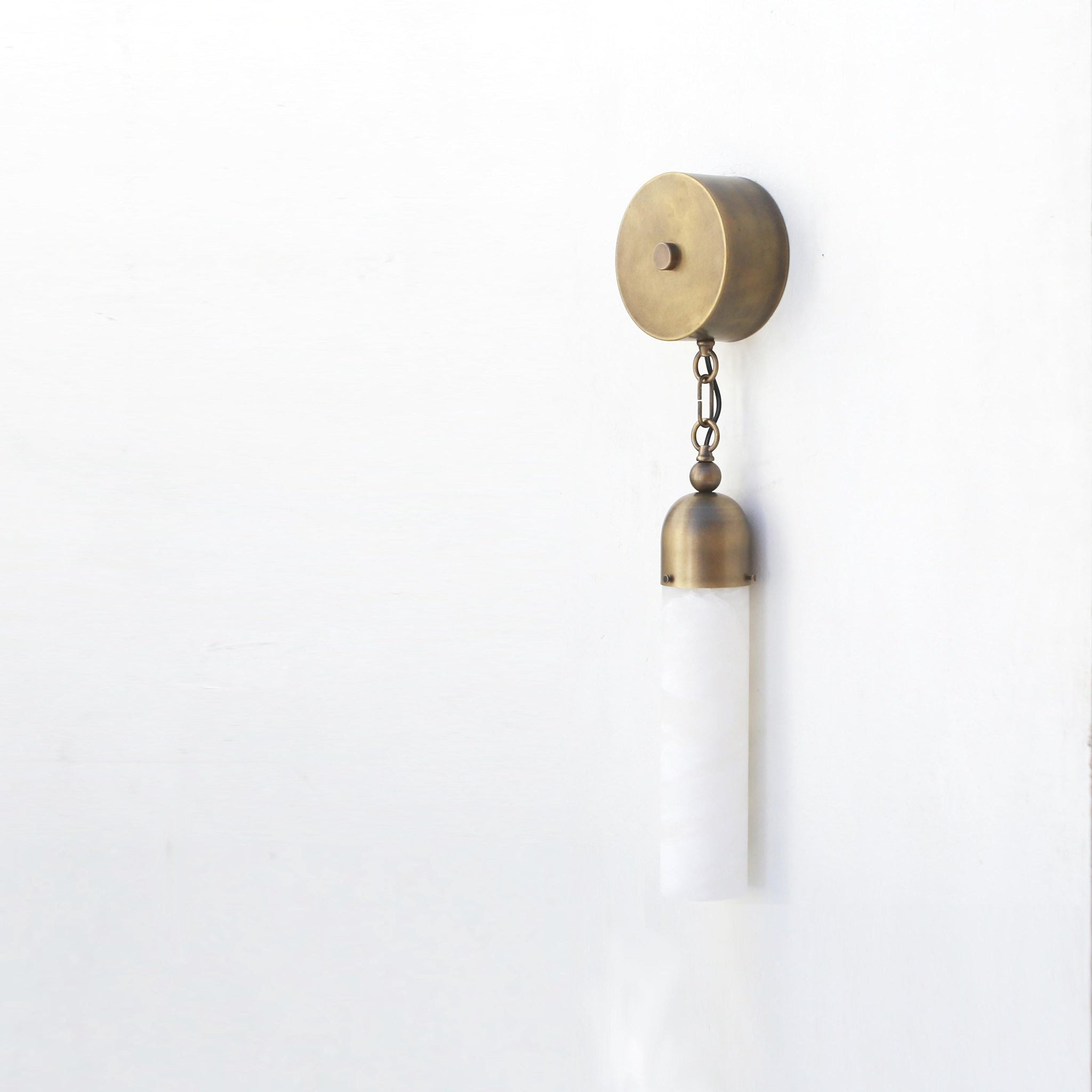 One-Light Alabaster Cylinder Wall Sconce