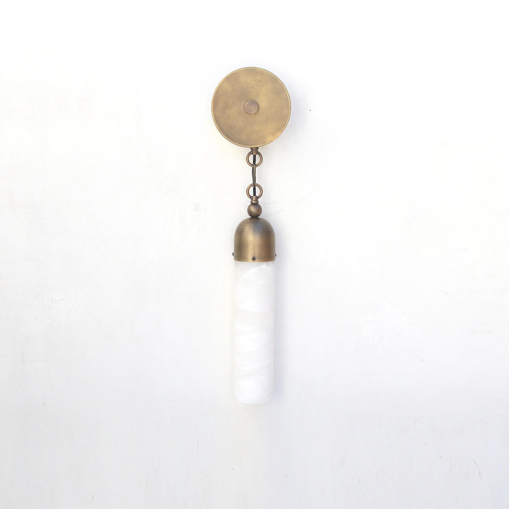 One-Light Alabaster Cylinder Wall Sconce
