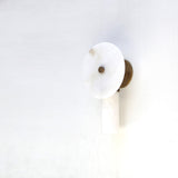 One-Light Alabaster Disc and Cylinder Wall Sconce