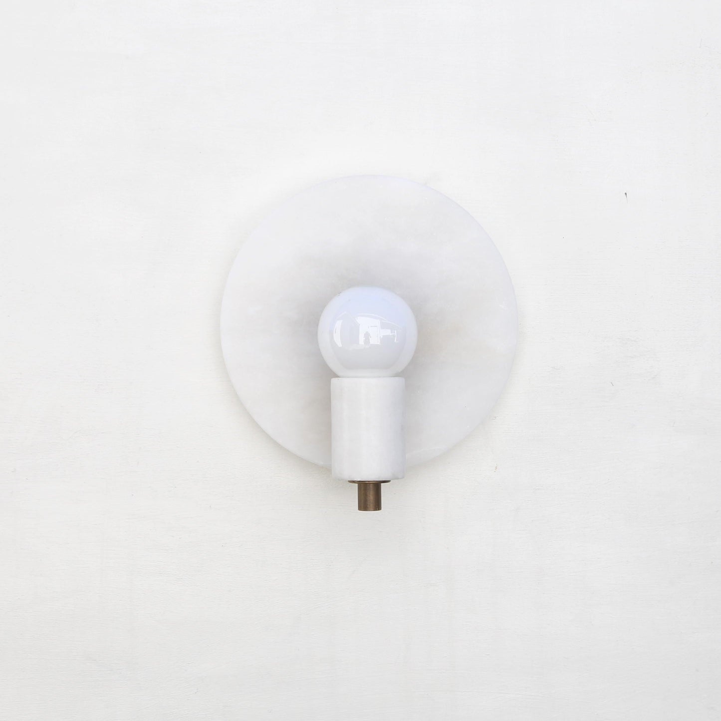 One-Light Alabaster Disc Sconce
