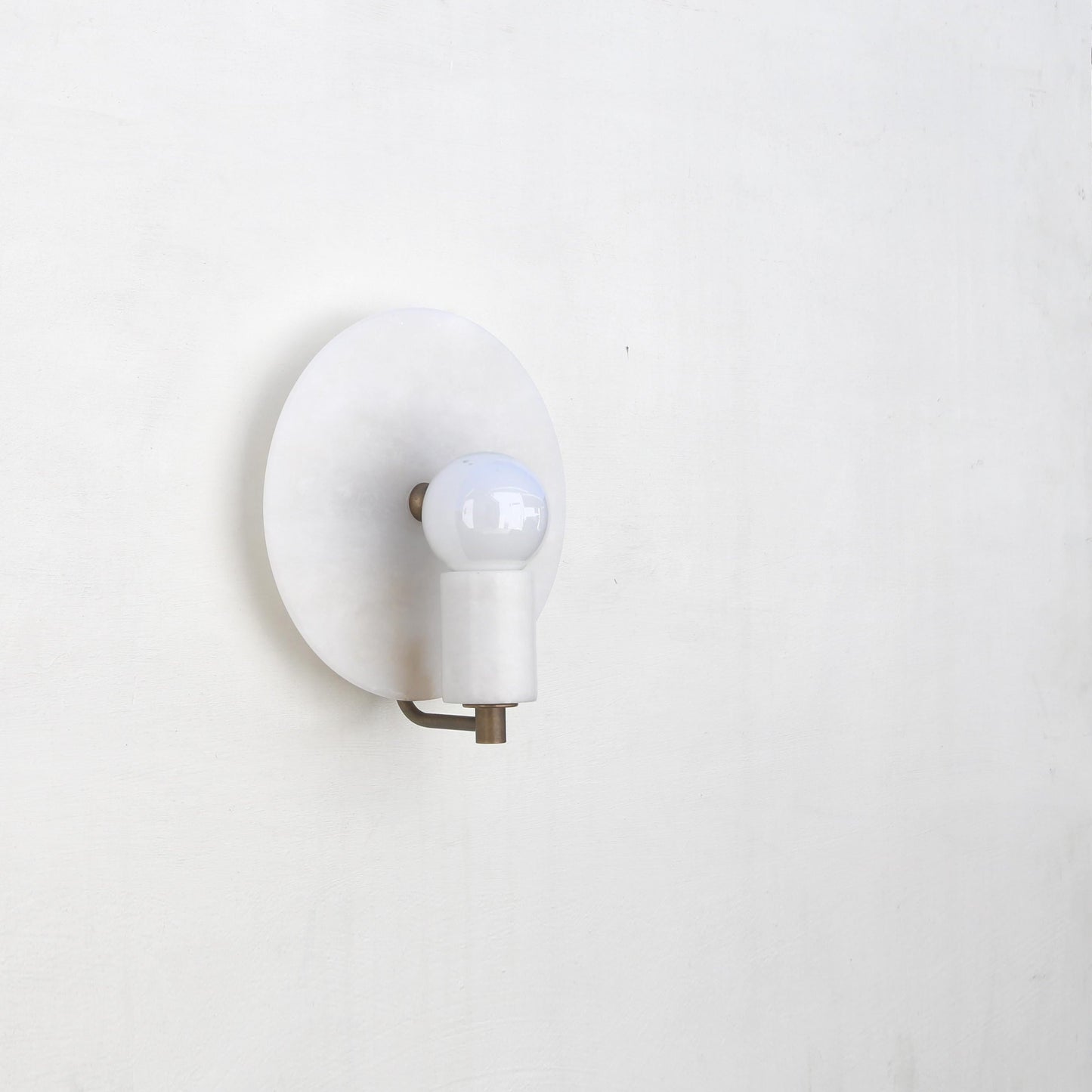 One-Light Alabaster Disc Sconce