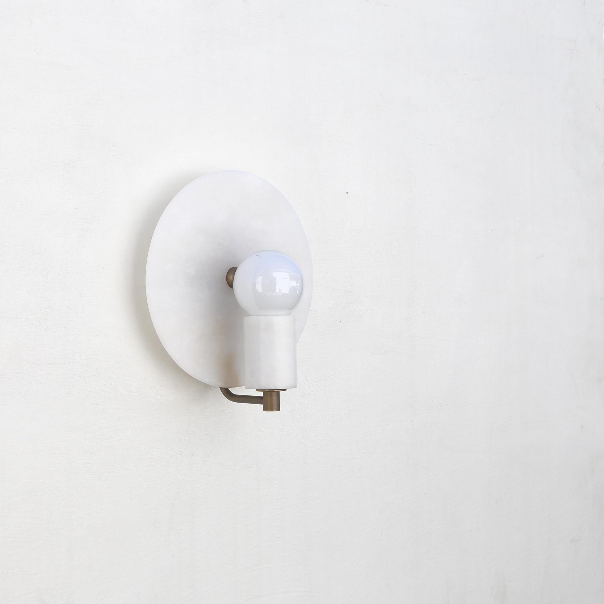 One-Light Alabaster Disc Sconce