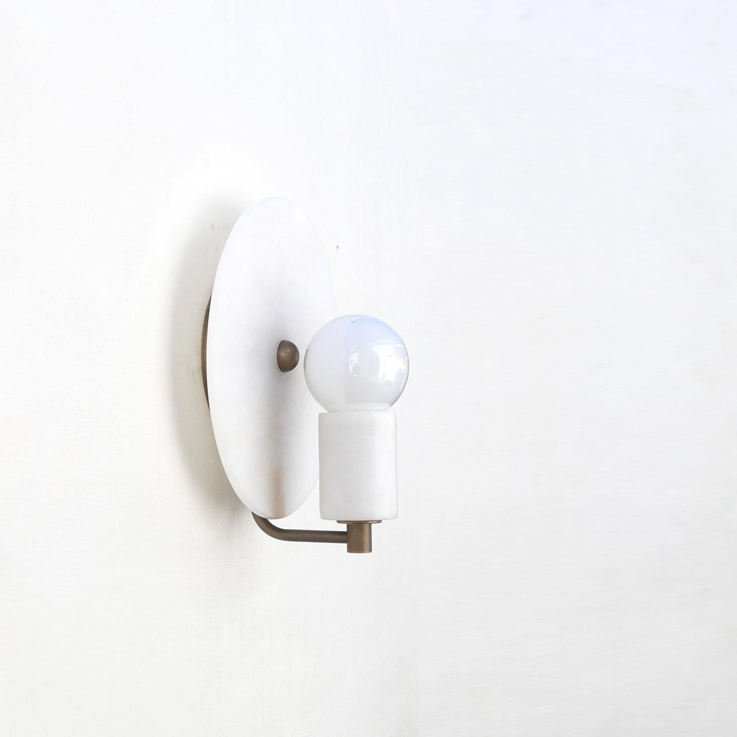 One-Light Alabaster Disc Sconce