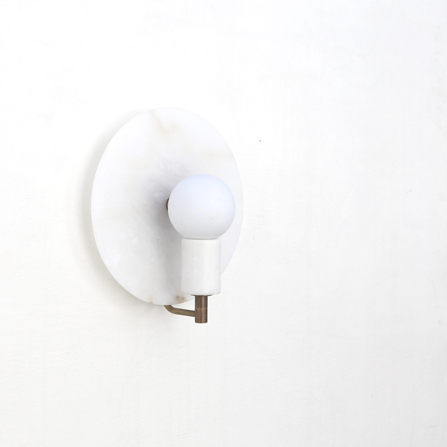 One-Light Alabaster Disc Sconce
