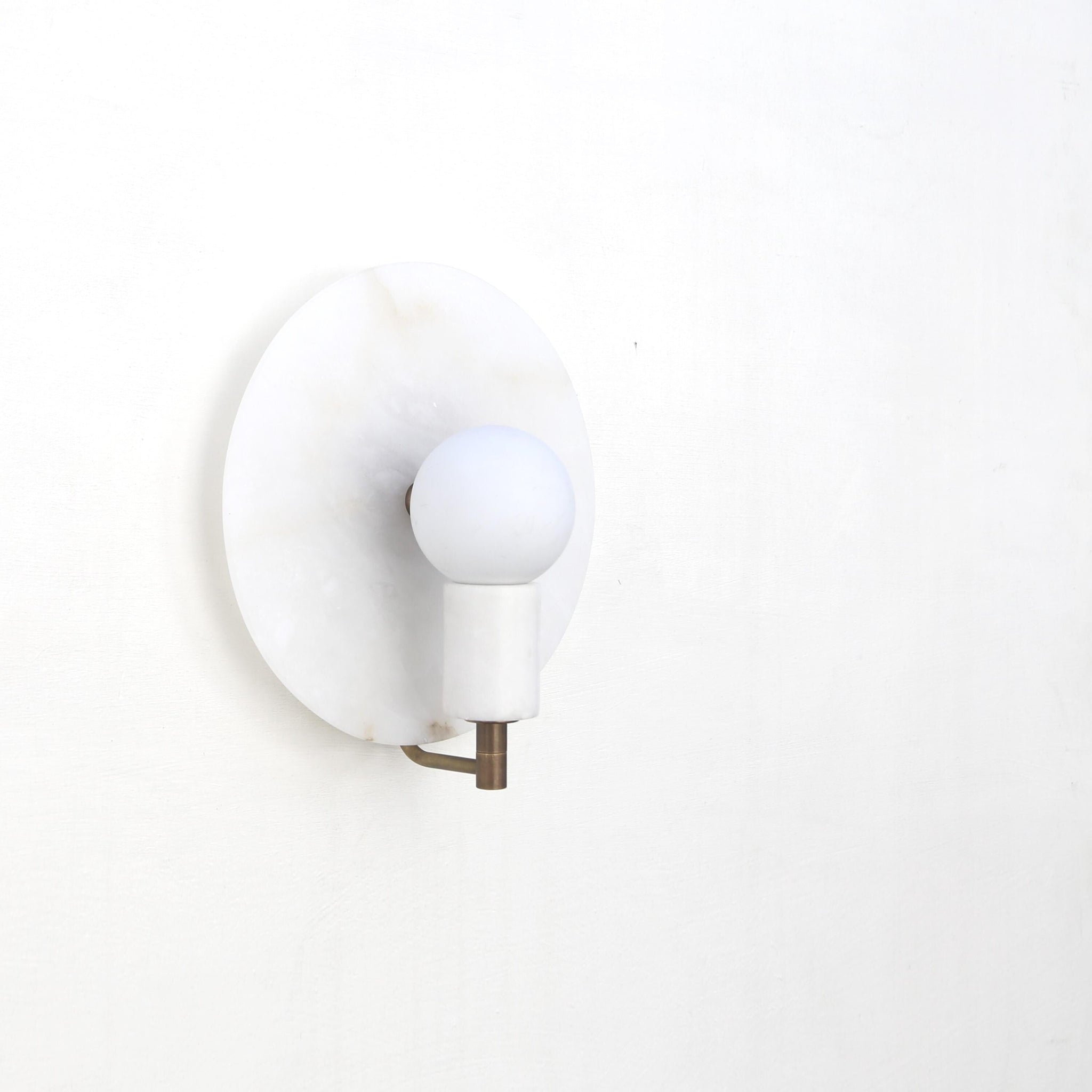 One-Light Alabaster Disc Sconce
