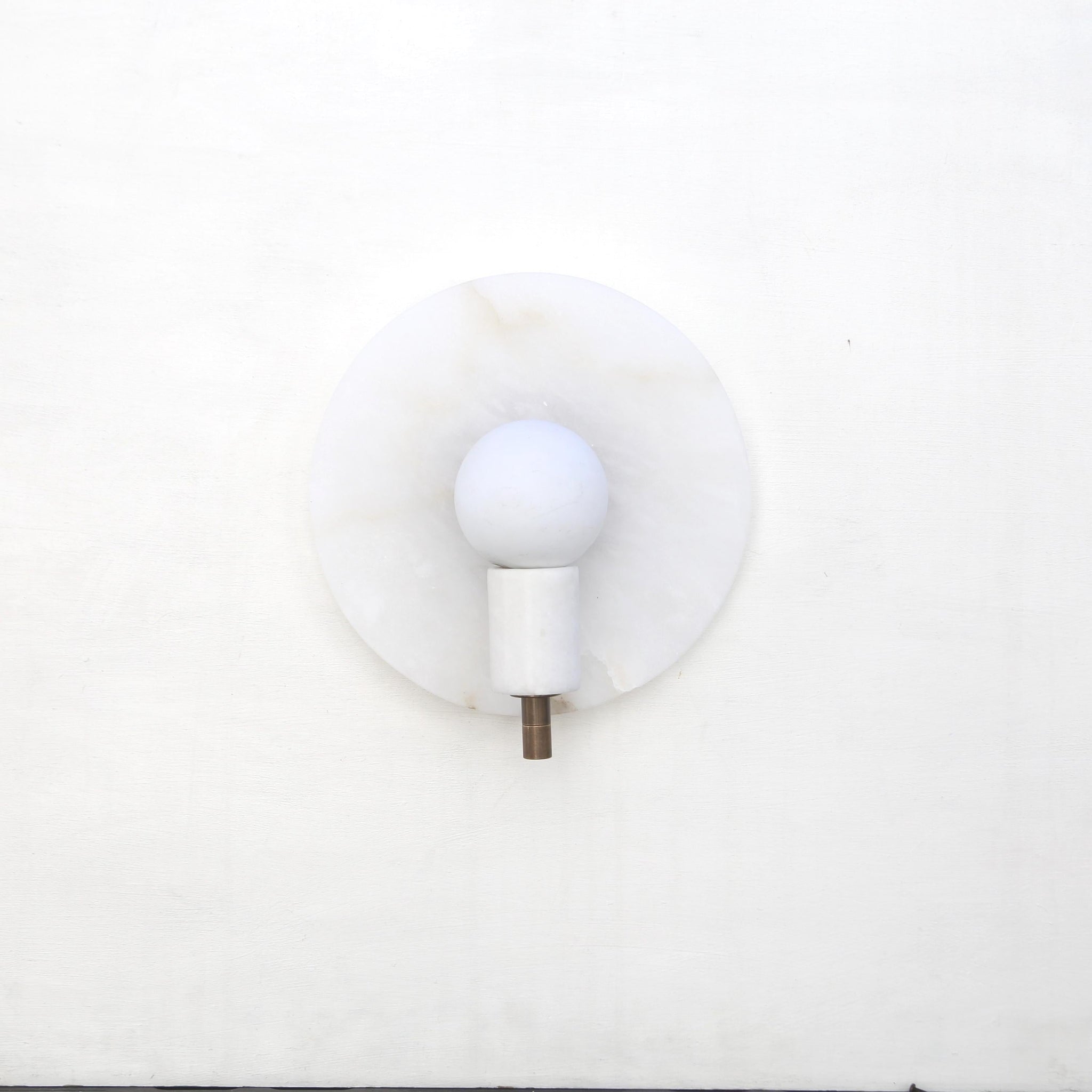 One-Light Alabaster Disc Sconce