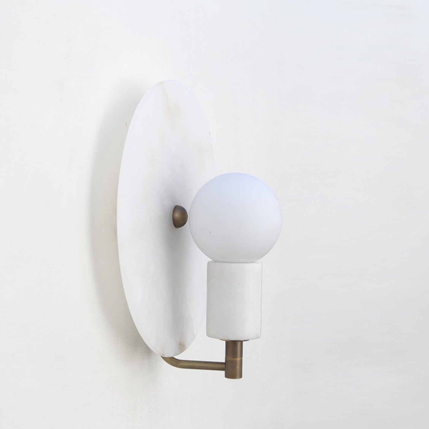 One-Light Alabaster Disc Sconce