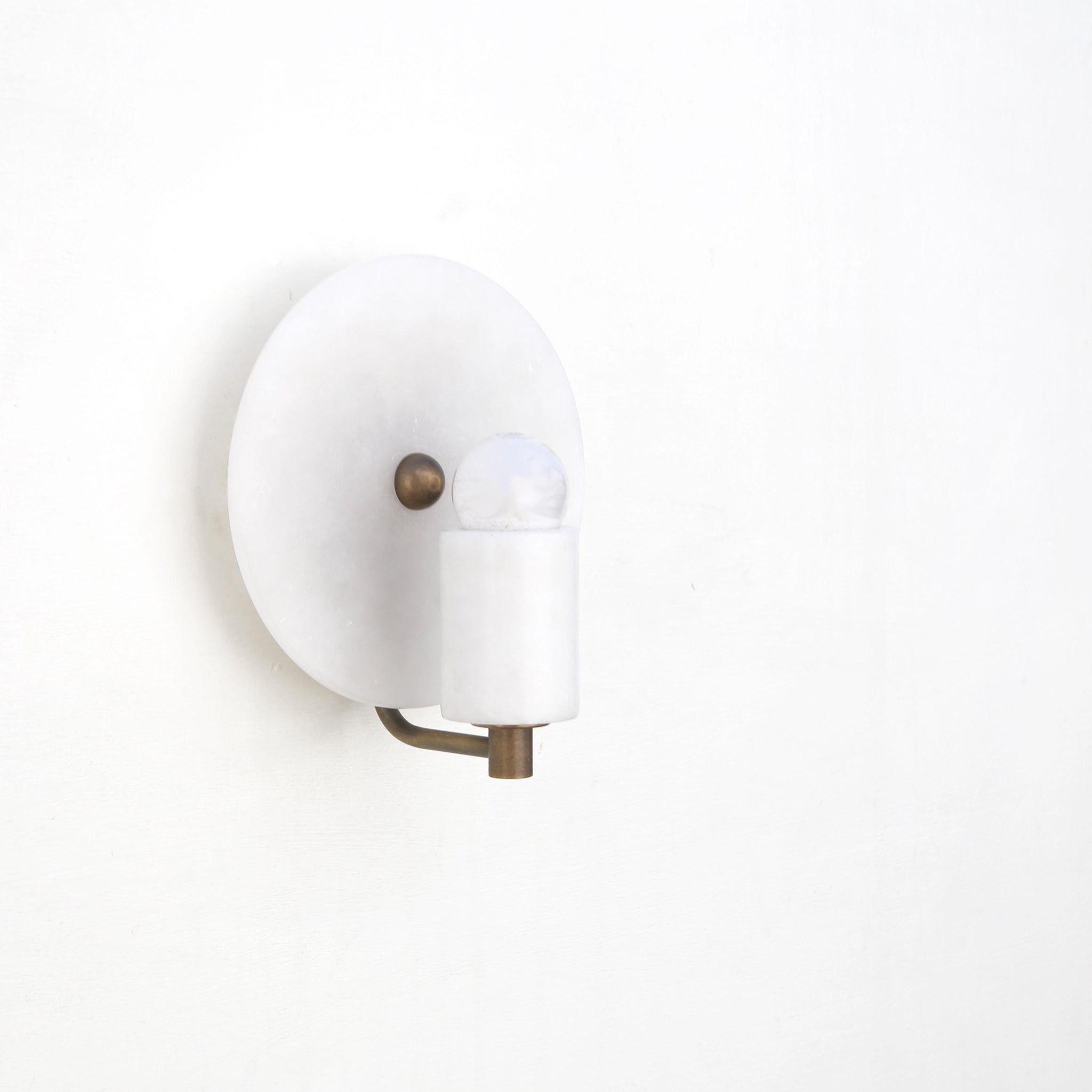 One-Light Alabaster Disc Sconce